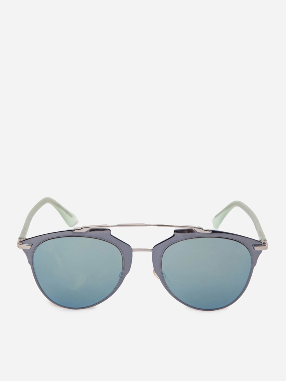 Dior Silver-Tone Sunglasses with Blue Mirror Lenses